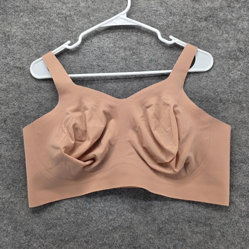 Evelyn & Bobbie Bra Womens 2XL Beige Longline Wireless Seamless Back Closure